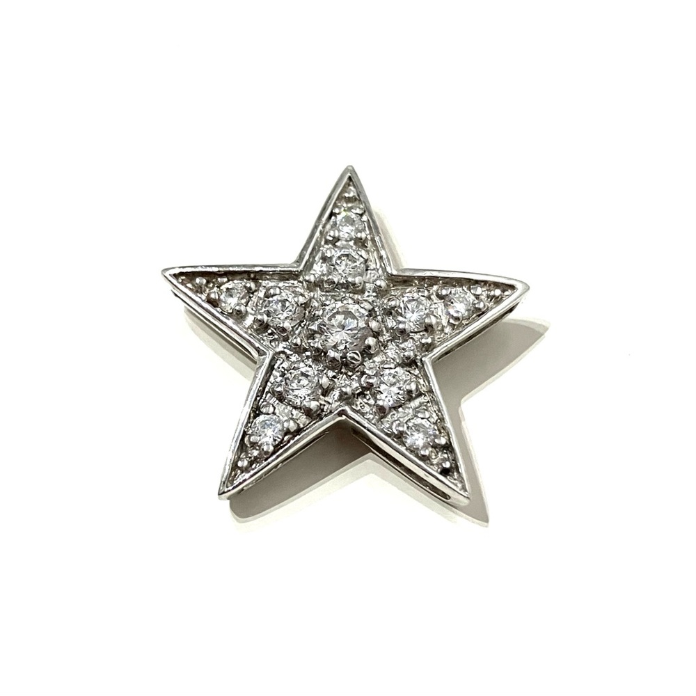 Large Sterling Silver Star CZ Pave Pendant